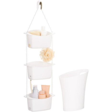 2x Two piece bath set Shower Caddy and trash can