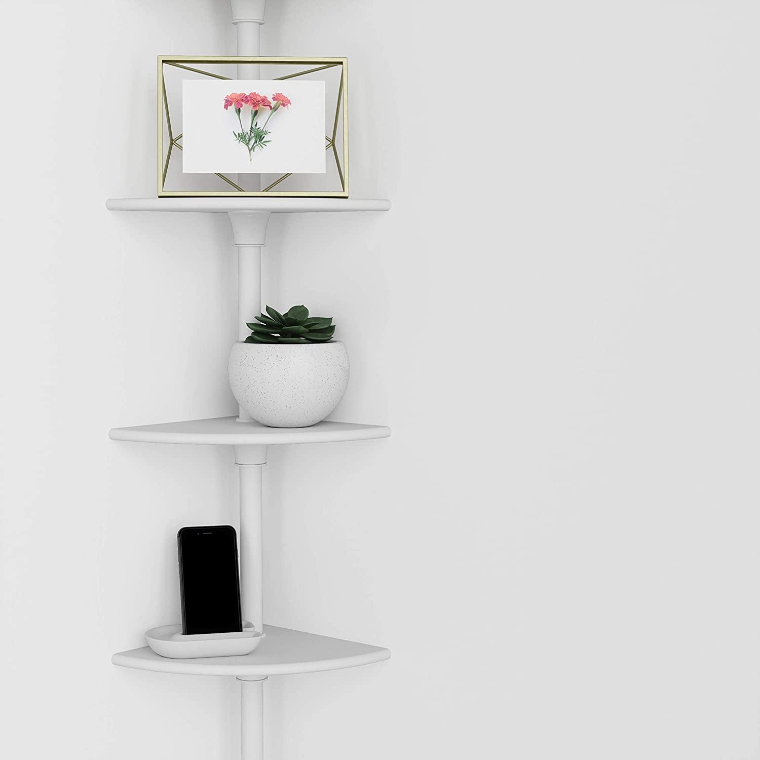 TENSION ROD SHELF WHITE