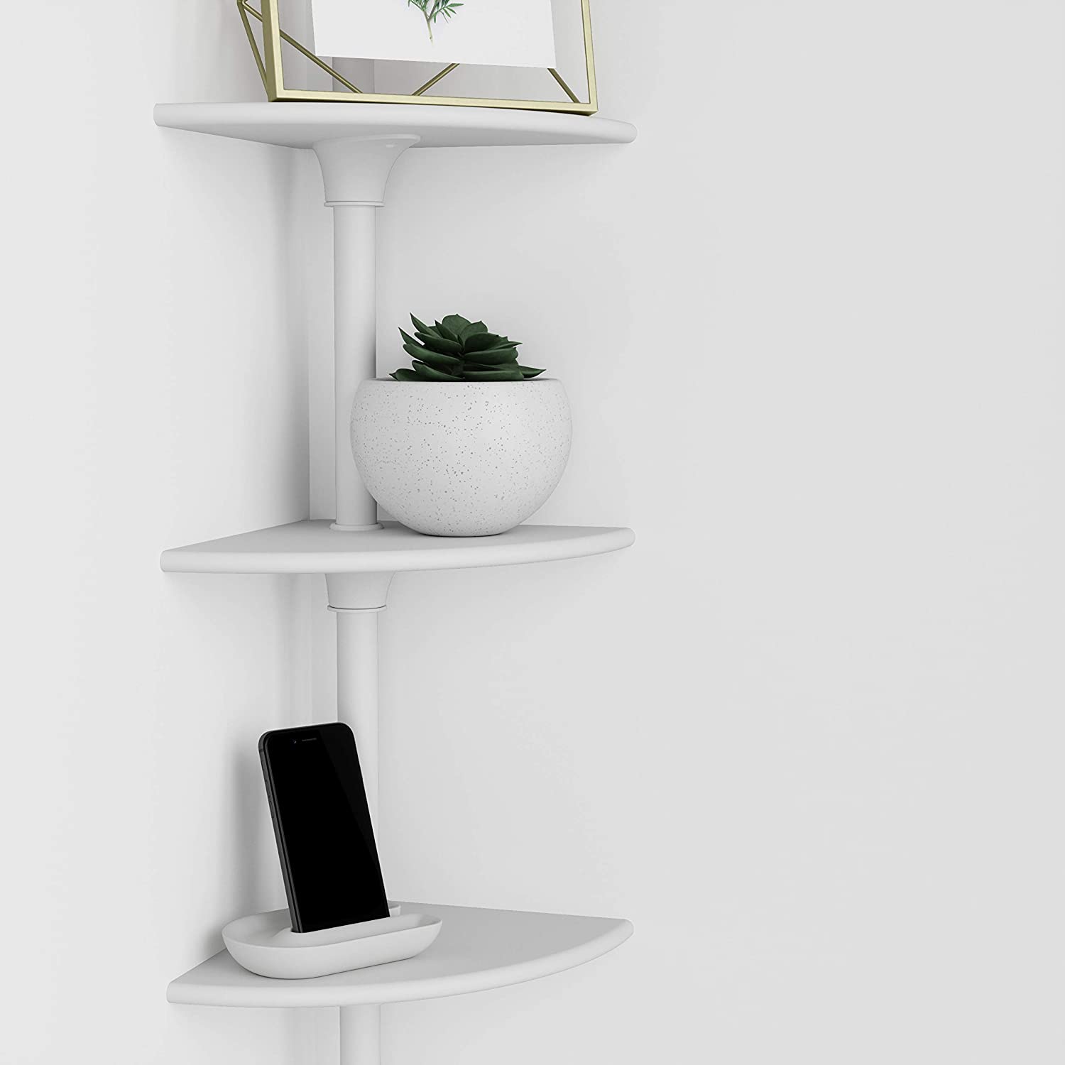 TENSION ROD SHELF WHITE