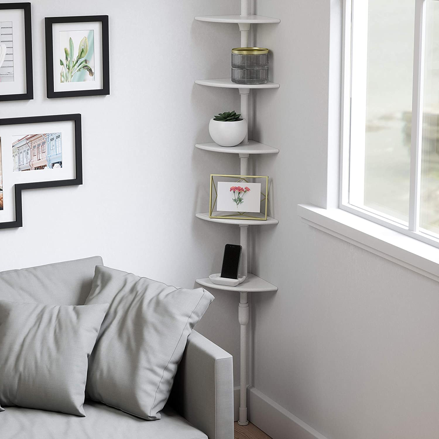 TENSION ROD SHELF WHITE