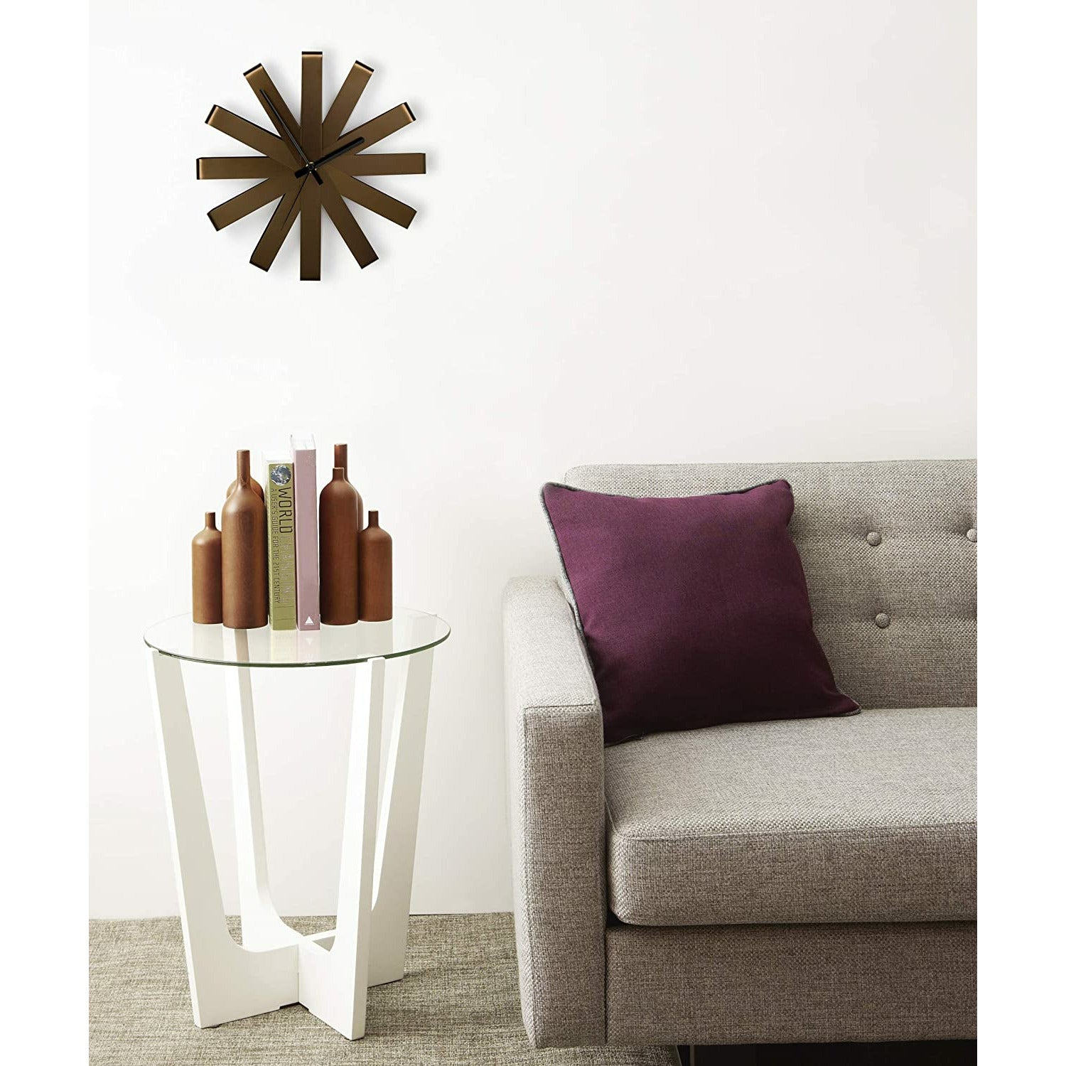 RIBBON WALL CLOCK 12" BRONZE
