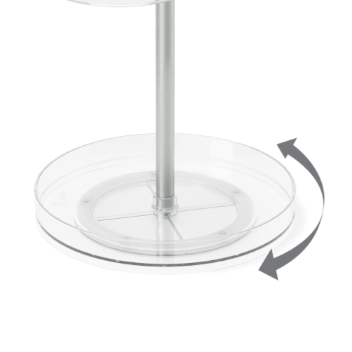 PIROUETTE ACRYLIC ORGANIZER CLEAR & NICKEL