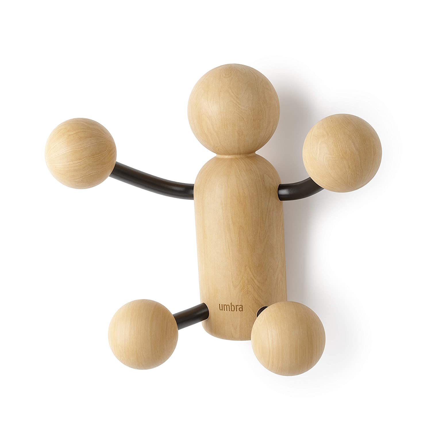 WOODY WALL HOOK BLACK / NATURAL