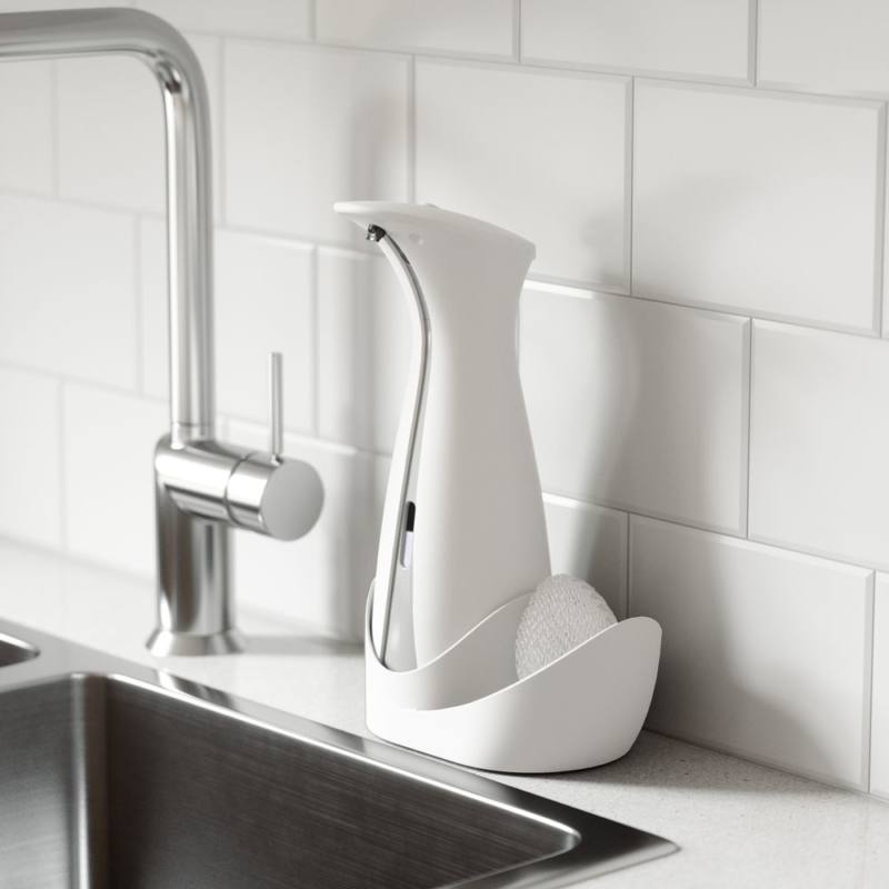 OTTO AUTO SOAP DISPENSER WITH CADDY WHITE