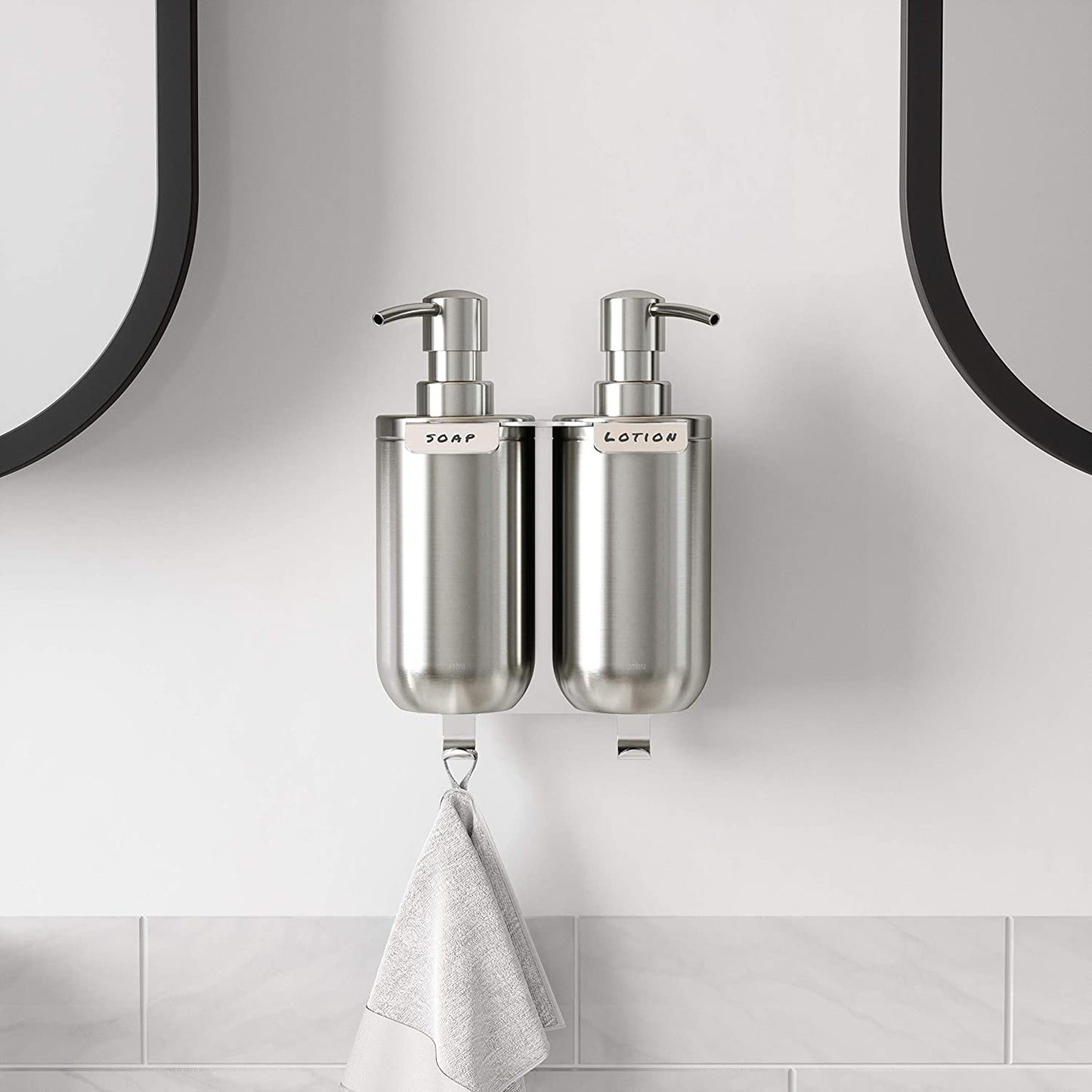 JUNIP METAL WALL MOUNT 2 PK STAINLESS STEEL