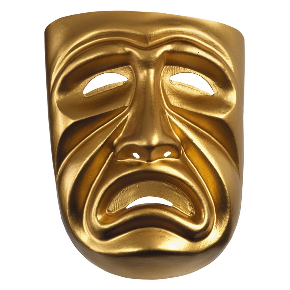 Gold tragedy adult mask