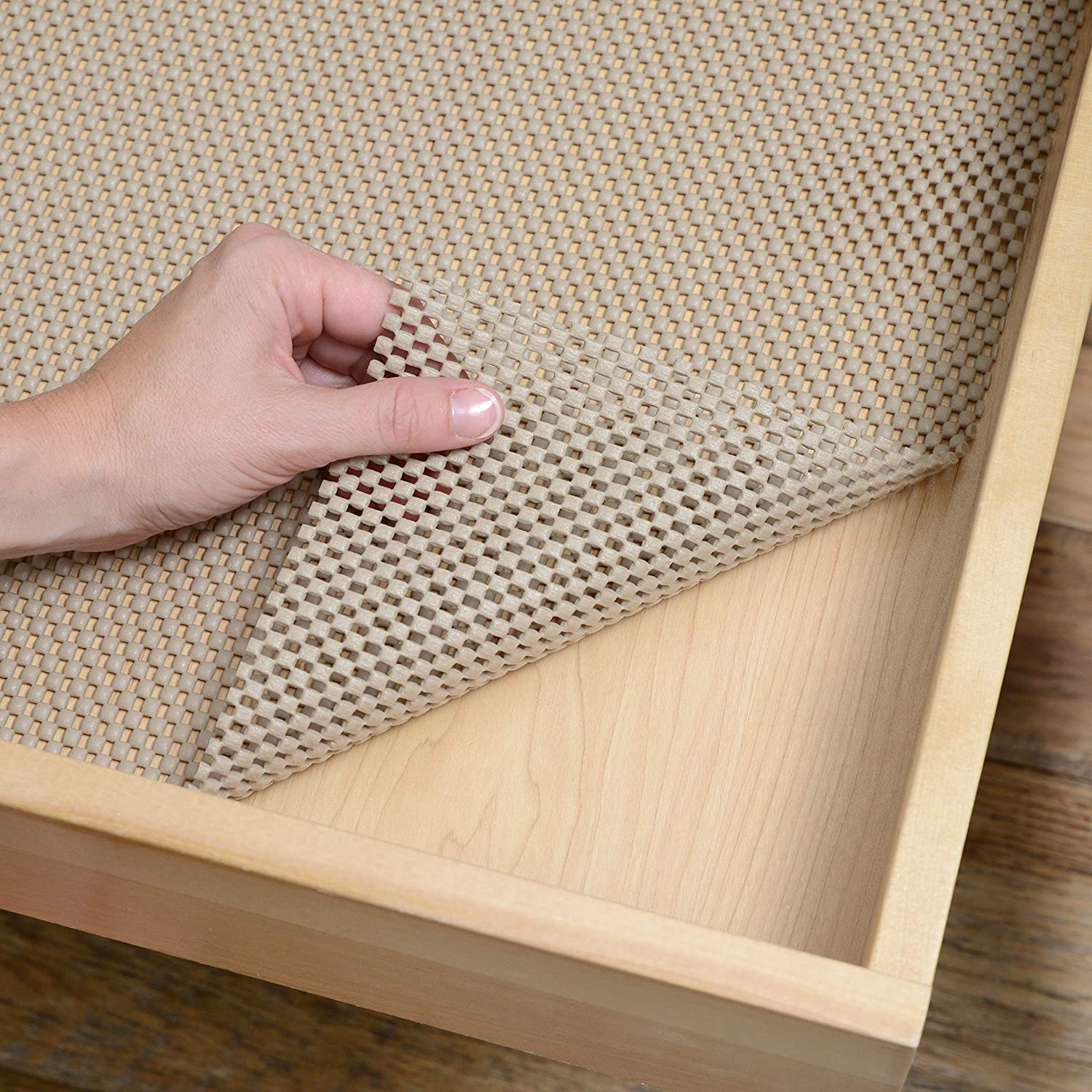 Thick Non-Adhesive Shelf and Drawer Liner 18" x 10" Stone