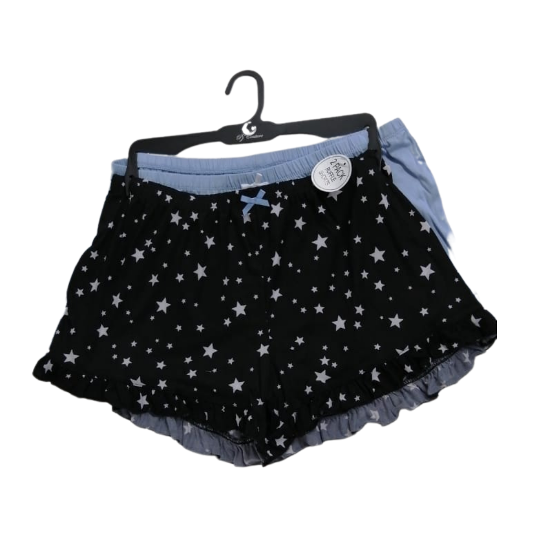 Blue Ruffle Pajama Shorts (2 Pack)