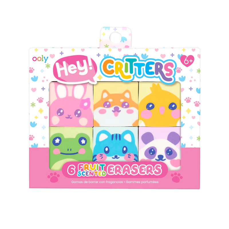 Hey critters! scented eraser - set of 6