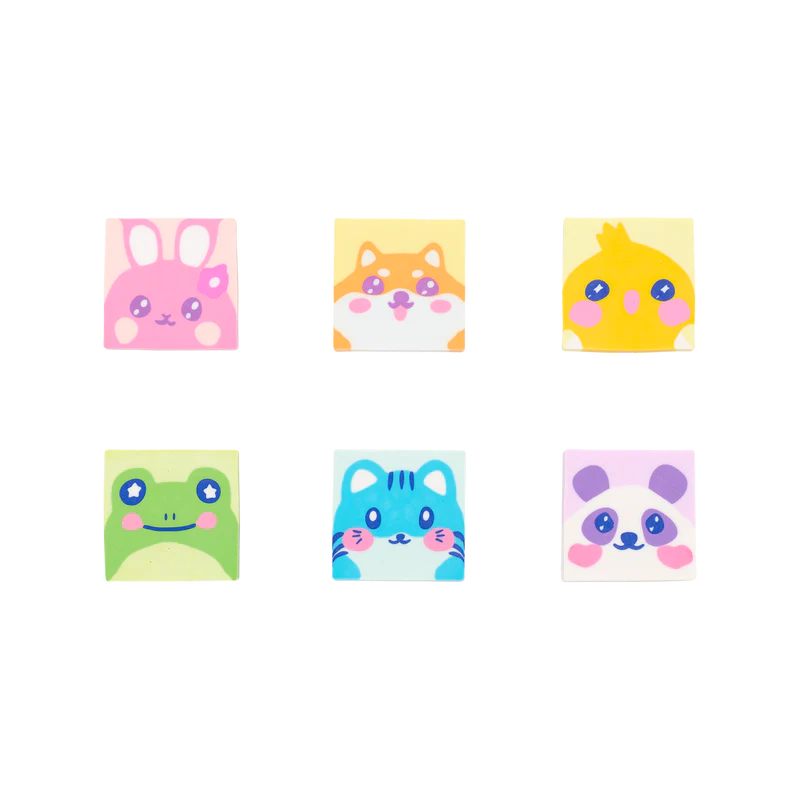 Hey critters! scented eraser - set of 6