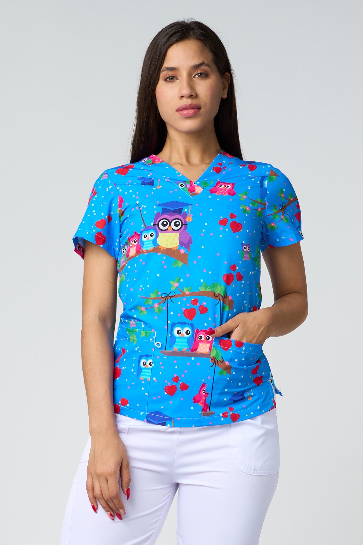 OWL BLUE BACKGROUND PRINTED SHIRTS