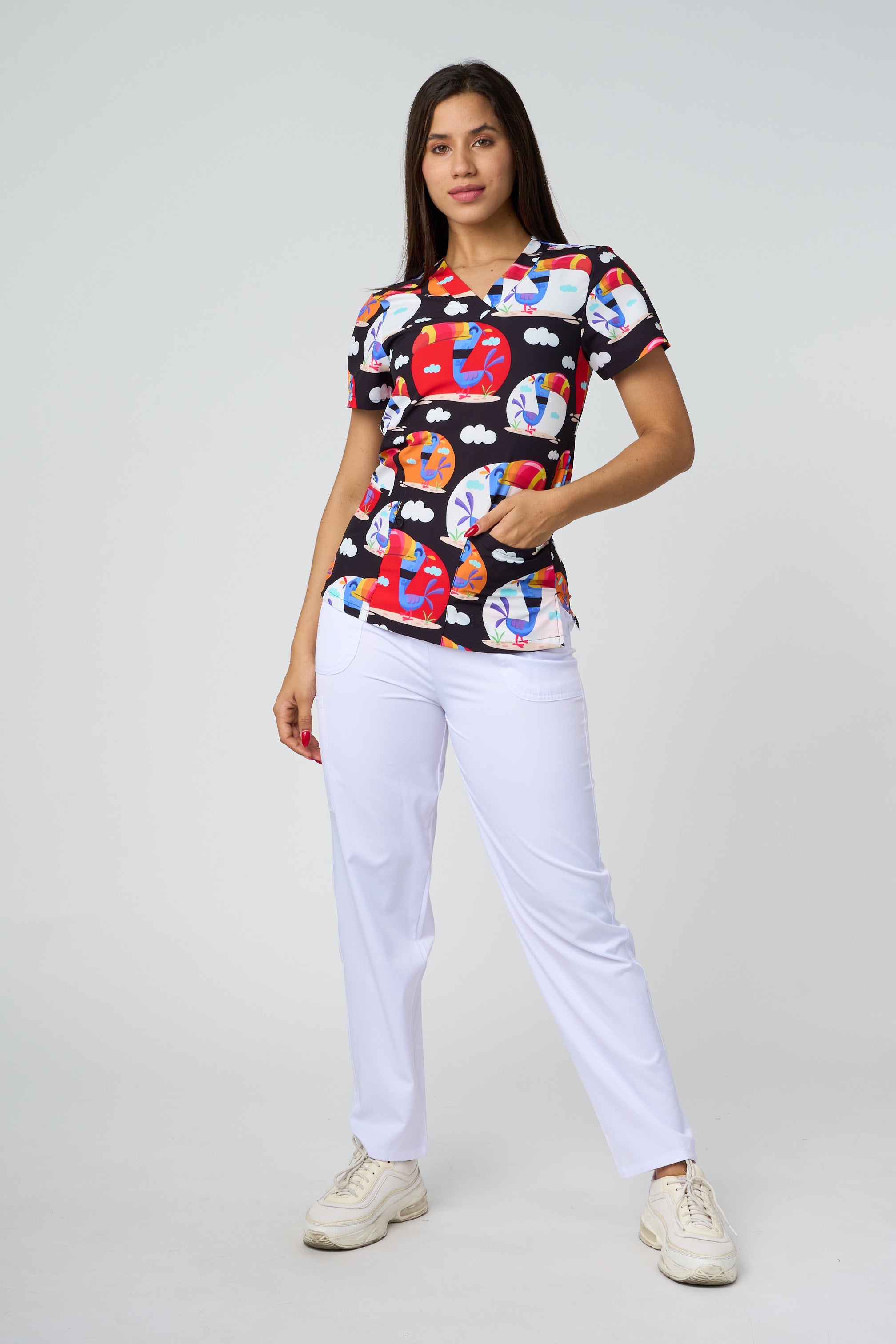 BLACK TUCAN-PRINTED SHIRTS