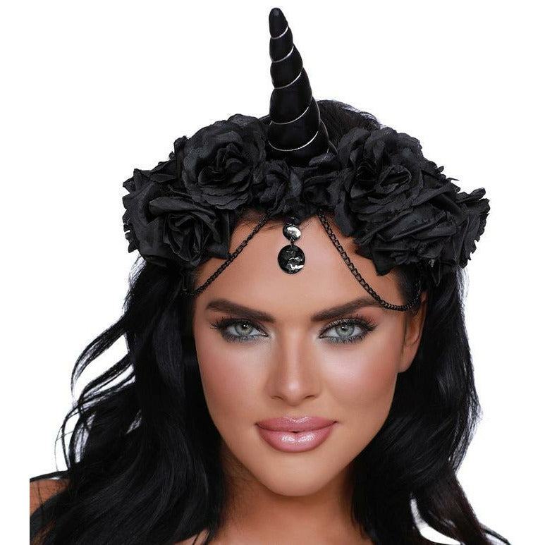 Black unicorn headpiece