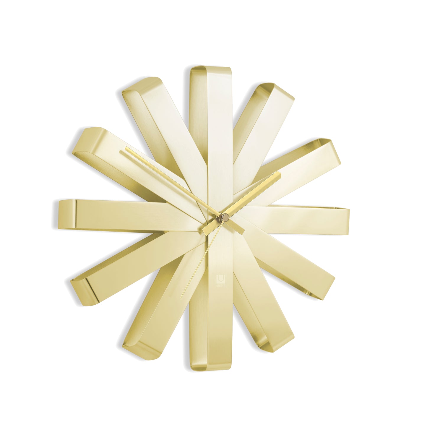 Ribbon Wall Clock 12" Brass