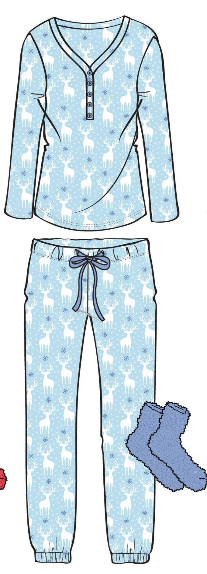 Hensley Jogger set Ice blue deers