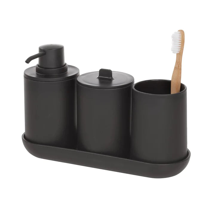 Cade Bath Accessories Set/4 Black