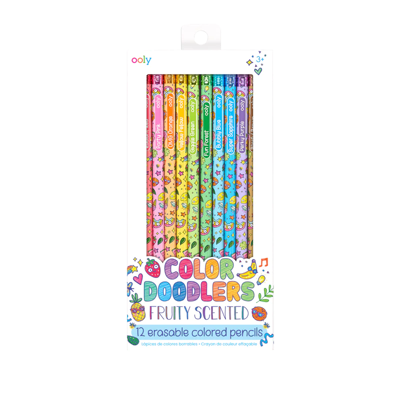Color doodlers fruity scented erasable color pencils - set of 12