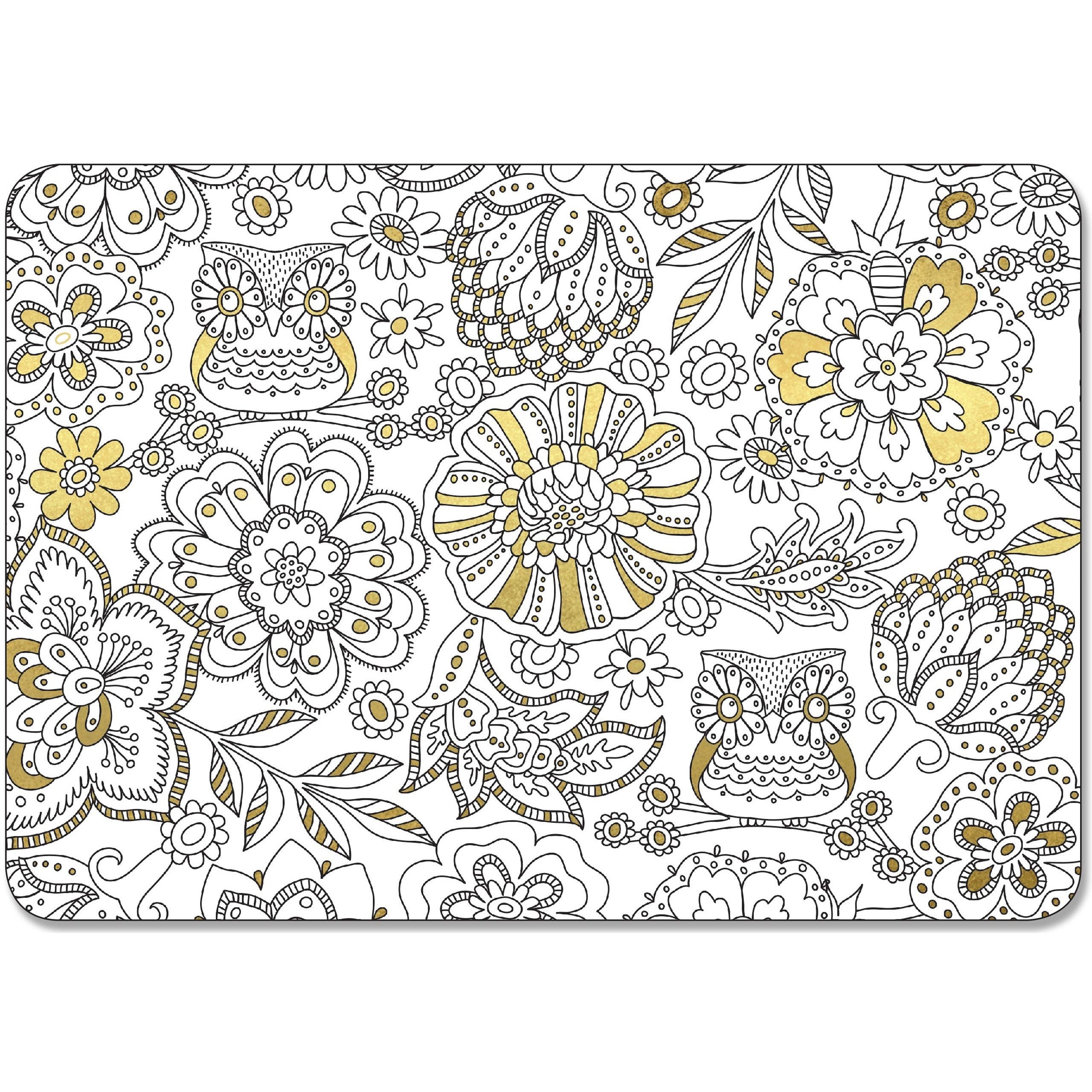 16 Coloring Postcards Gold foil Highlights