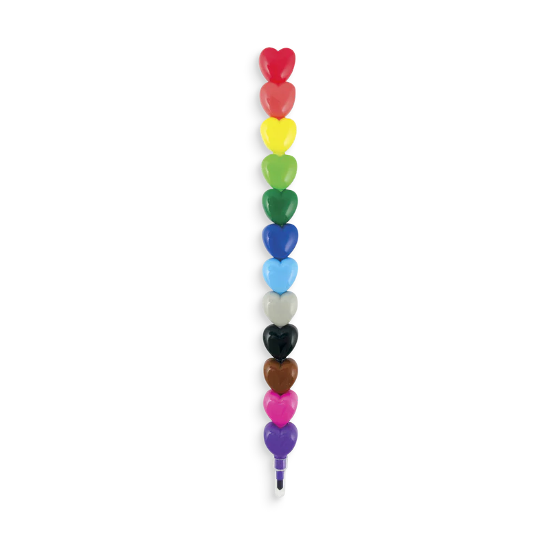 Heart to heart stacking crayons