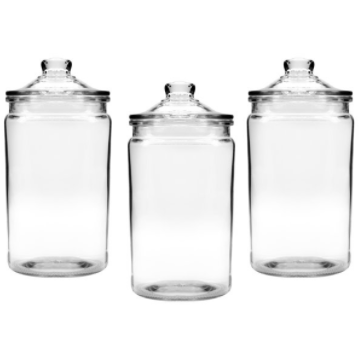 6 PIECE SET 16 OZ HERITAGE HILL APOTHECARY JAR COVER