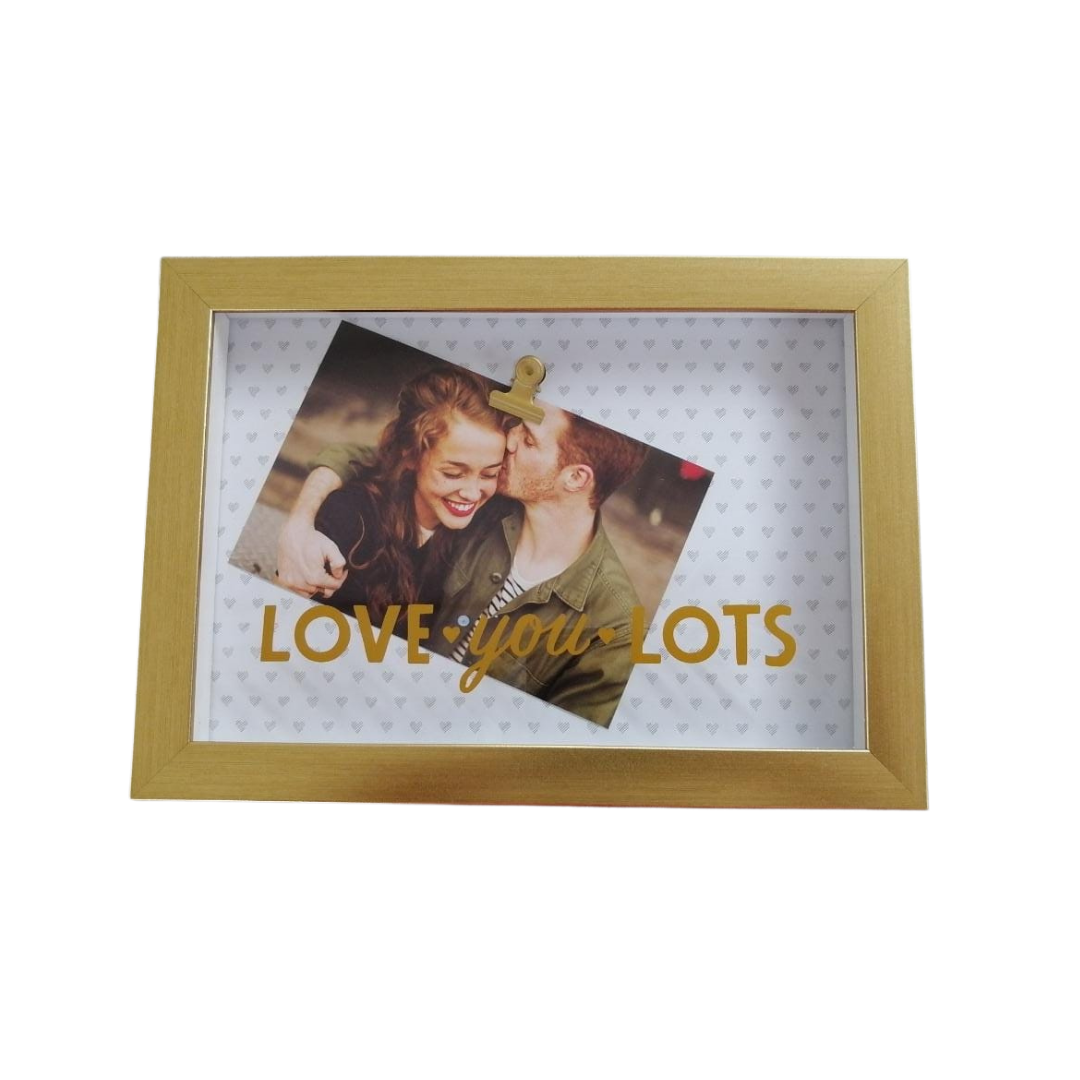 PHOTOCLIP MOTTO LOVE YOU 4 x 6" MAT BRASS