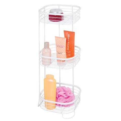 Estante de baño de tres niveles blanco
