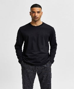 Crew Neck Long leeve Tee Black