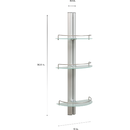 3 Tier Half Moon Glass Shelf