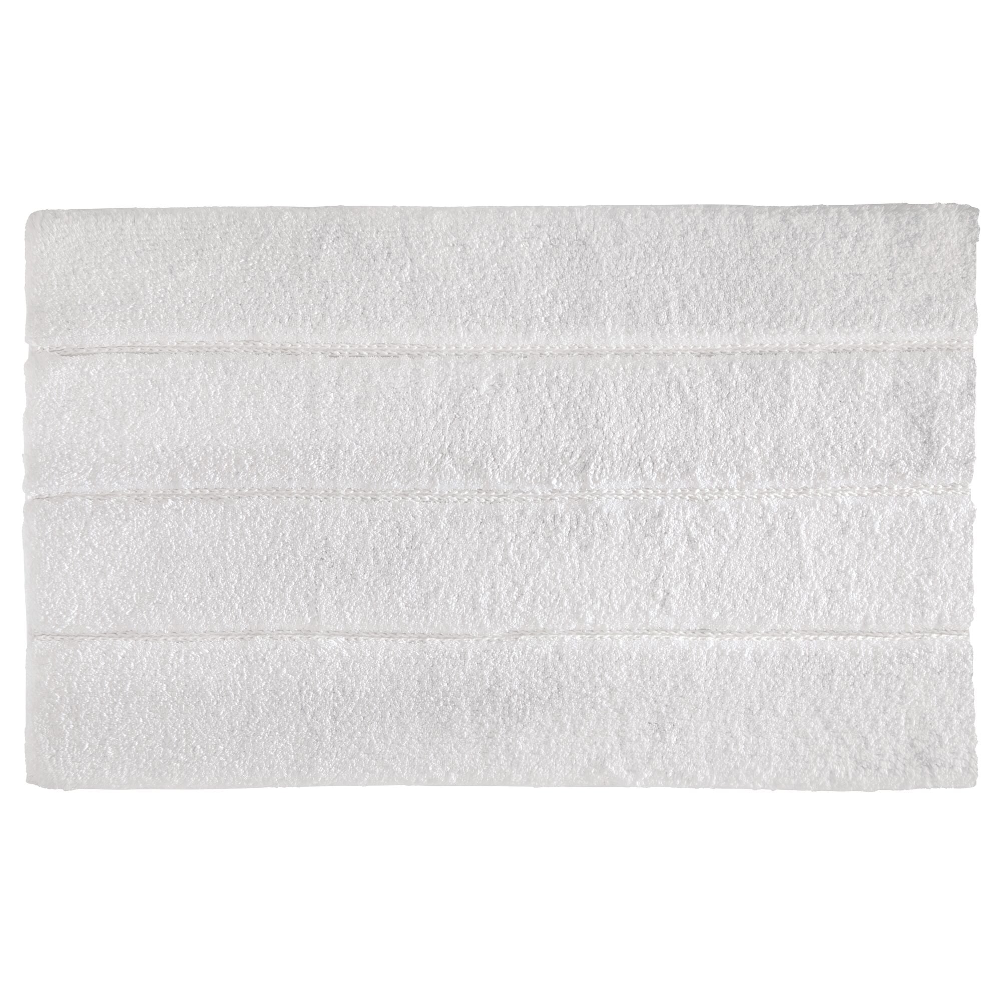 Alfombra rallada blanca para baño 34" X 21"