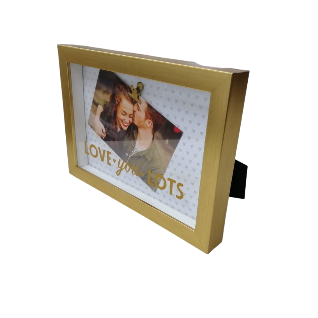 PHOTOCLIP MOTTO LOVE YOU 4 x 6" MAT BRASS