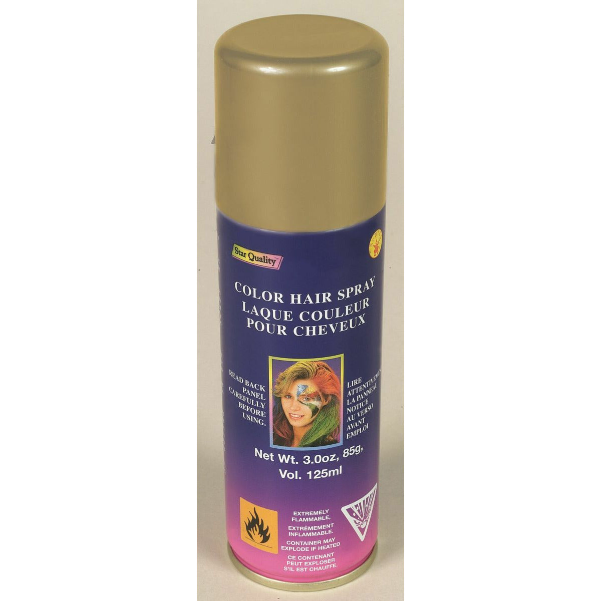 Gold color hairspray