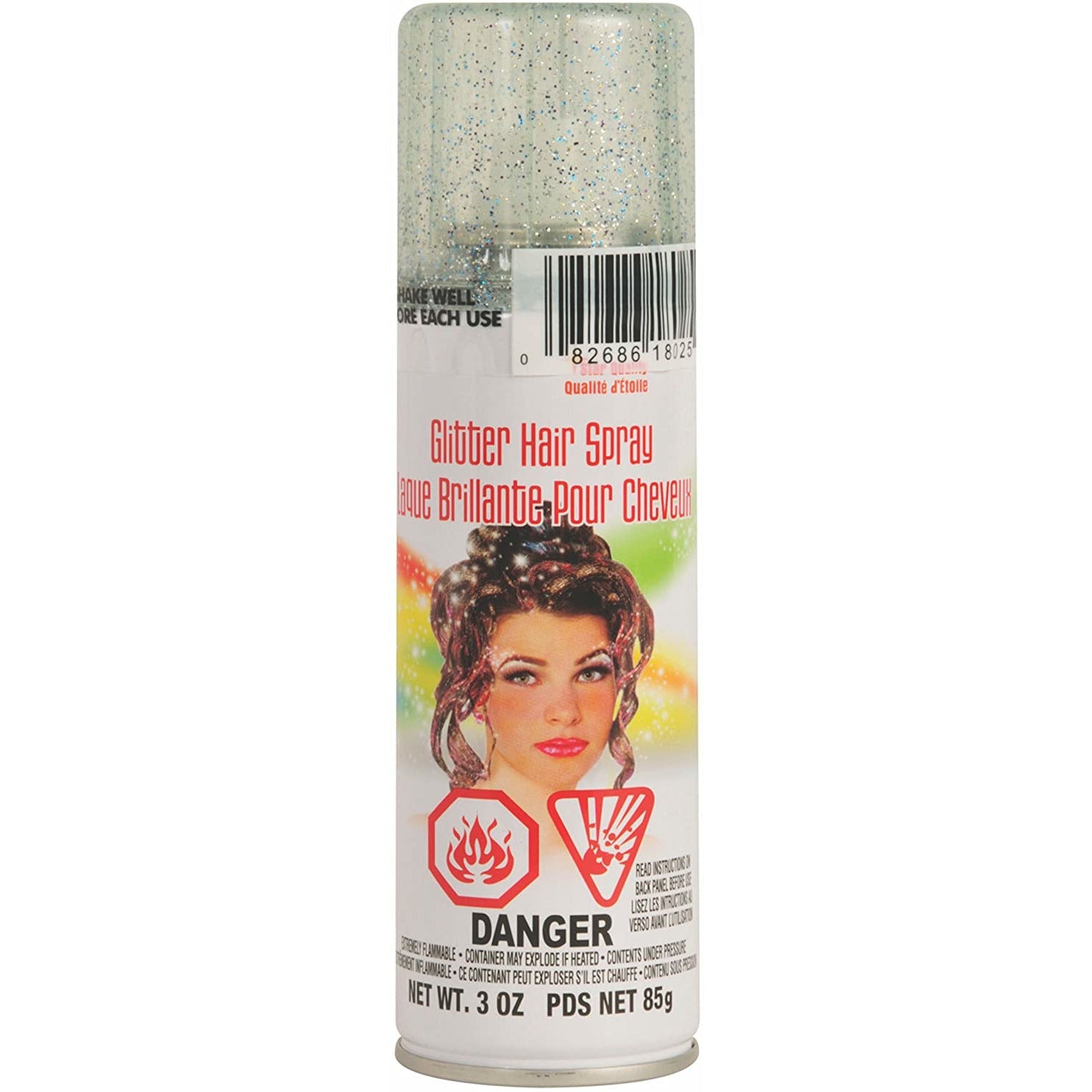 Multi glitter hairspray