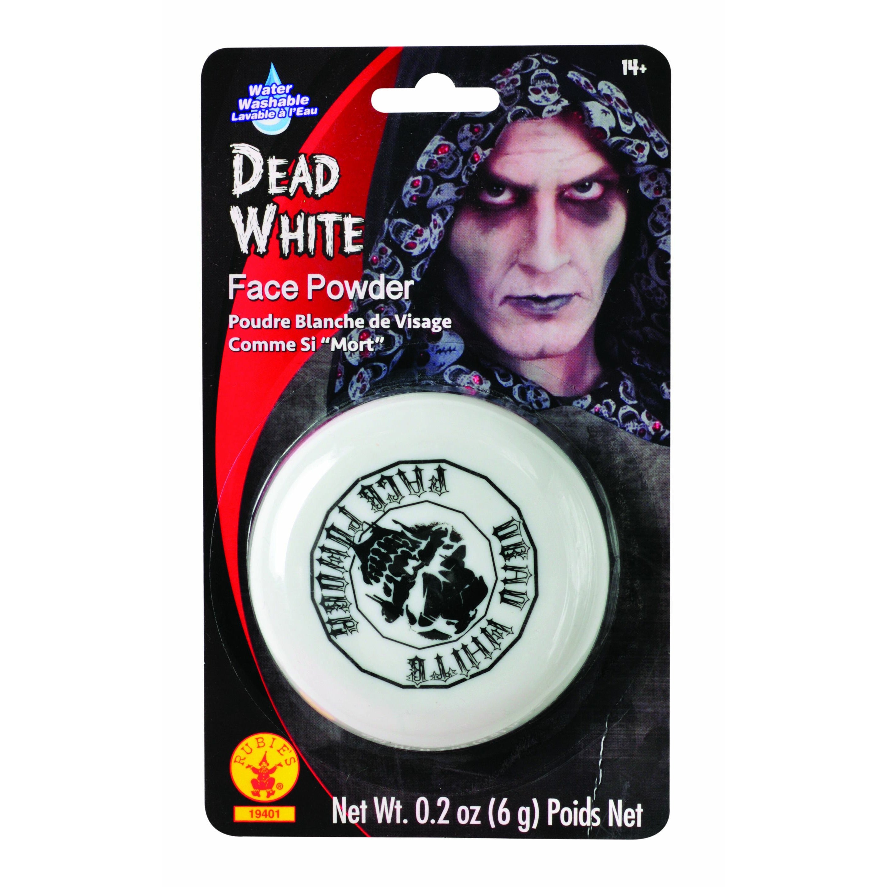 Large round white face powder