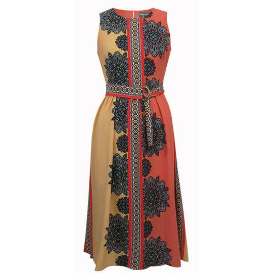 1PC Unlined dress Melon/Gold