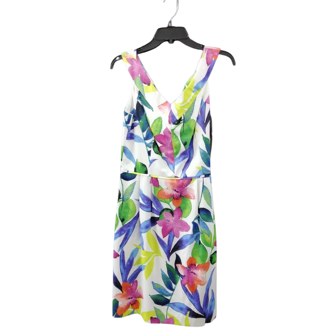 Vestido Blanco con flores coloridas