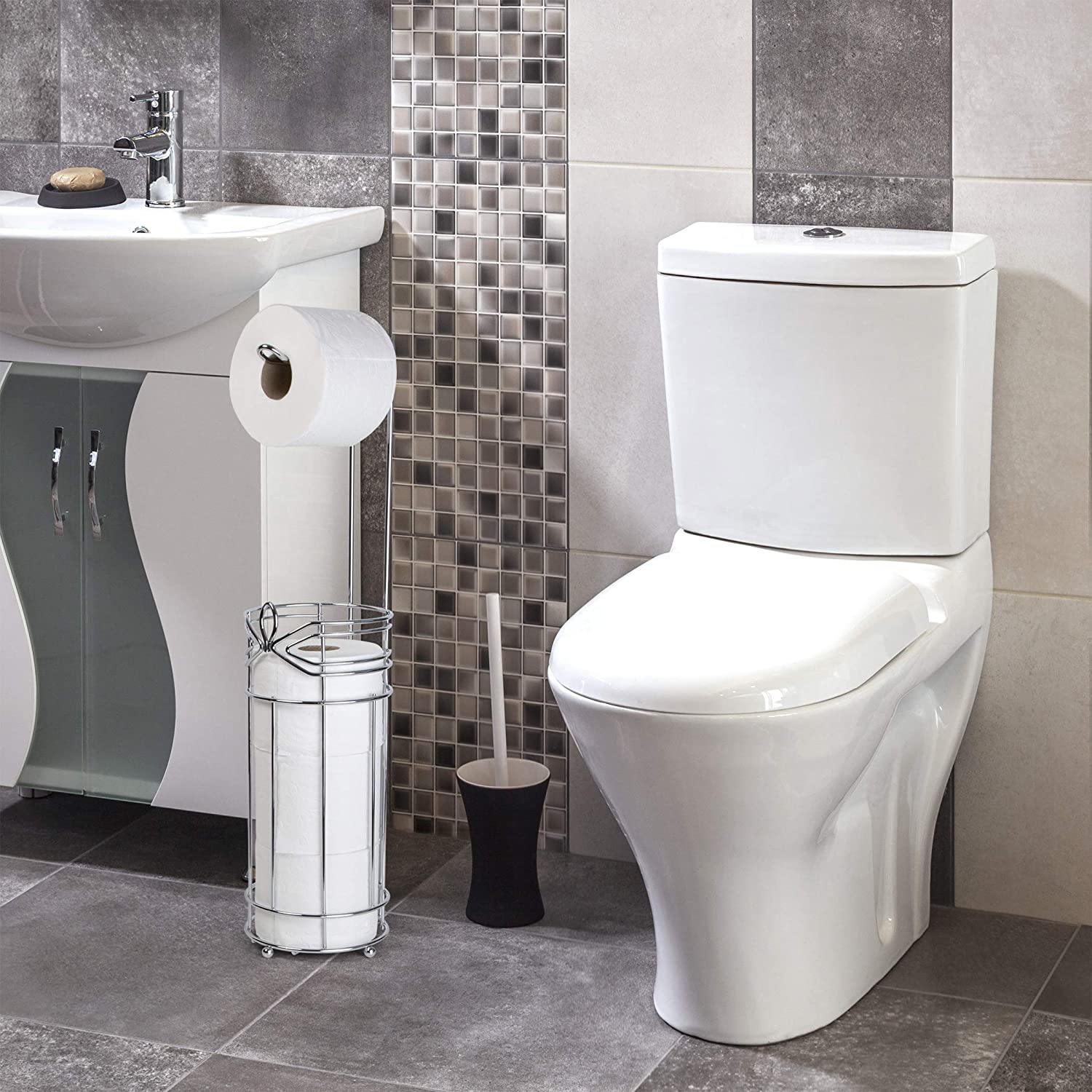 Aria 4-Rolls Toilet Paper Storage Holder Chrome Finish
