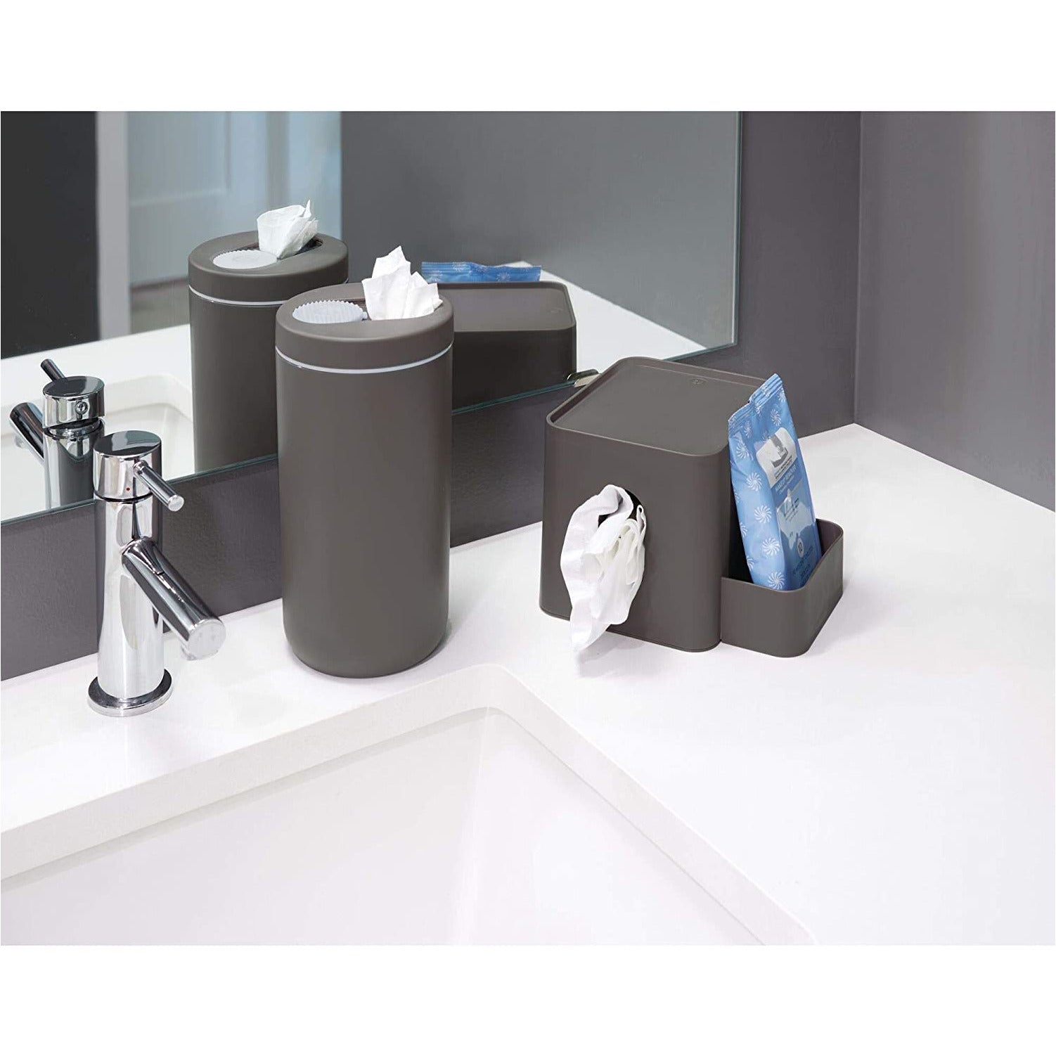 Wipes Dispenser Charcoal and Gray Accents