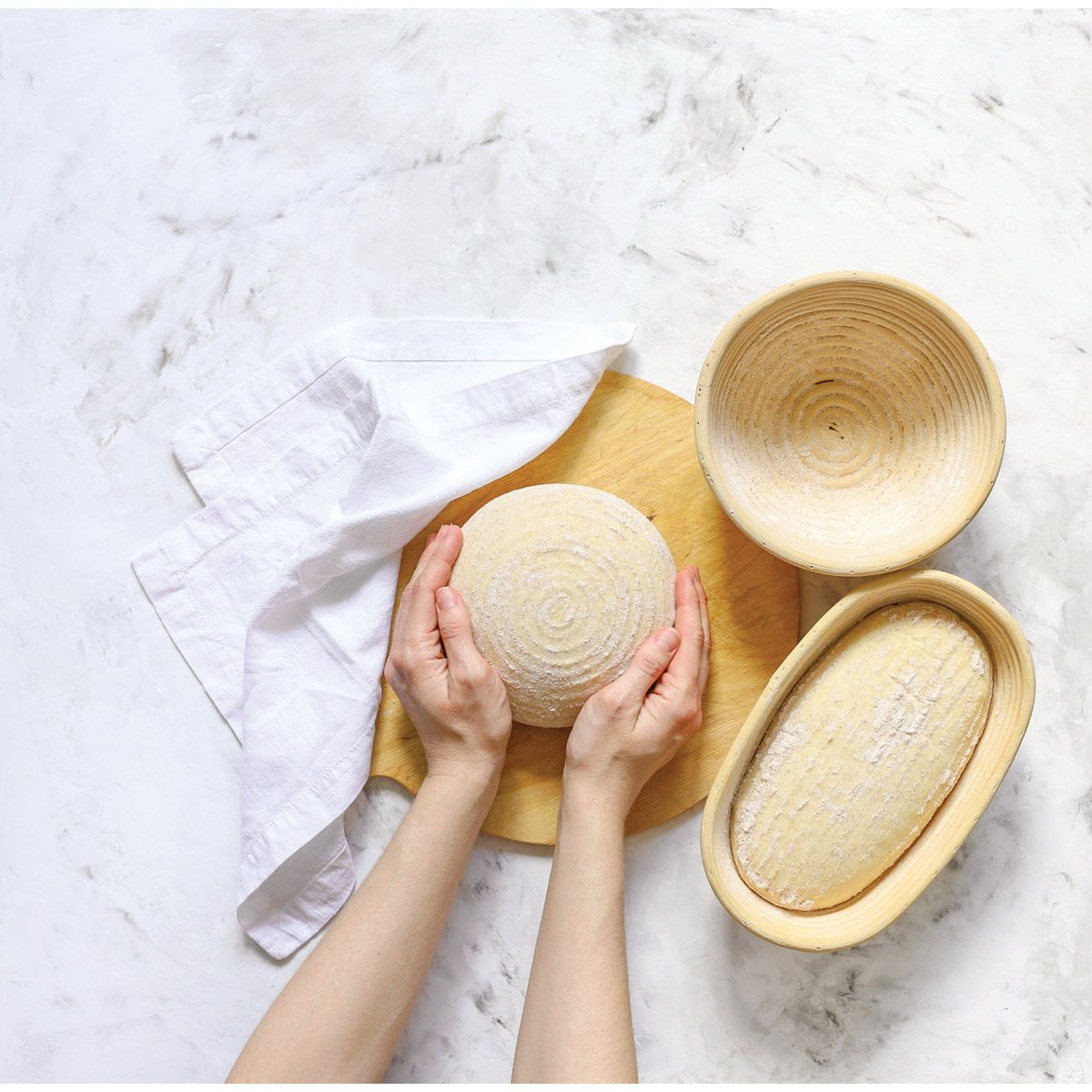 Round bread proofing basket