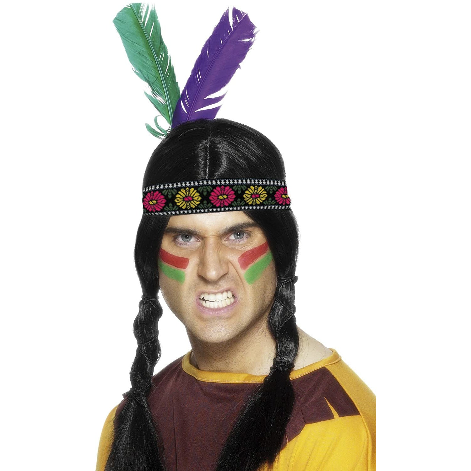 Native American inspired feathered headband multi