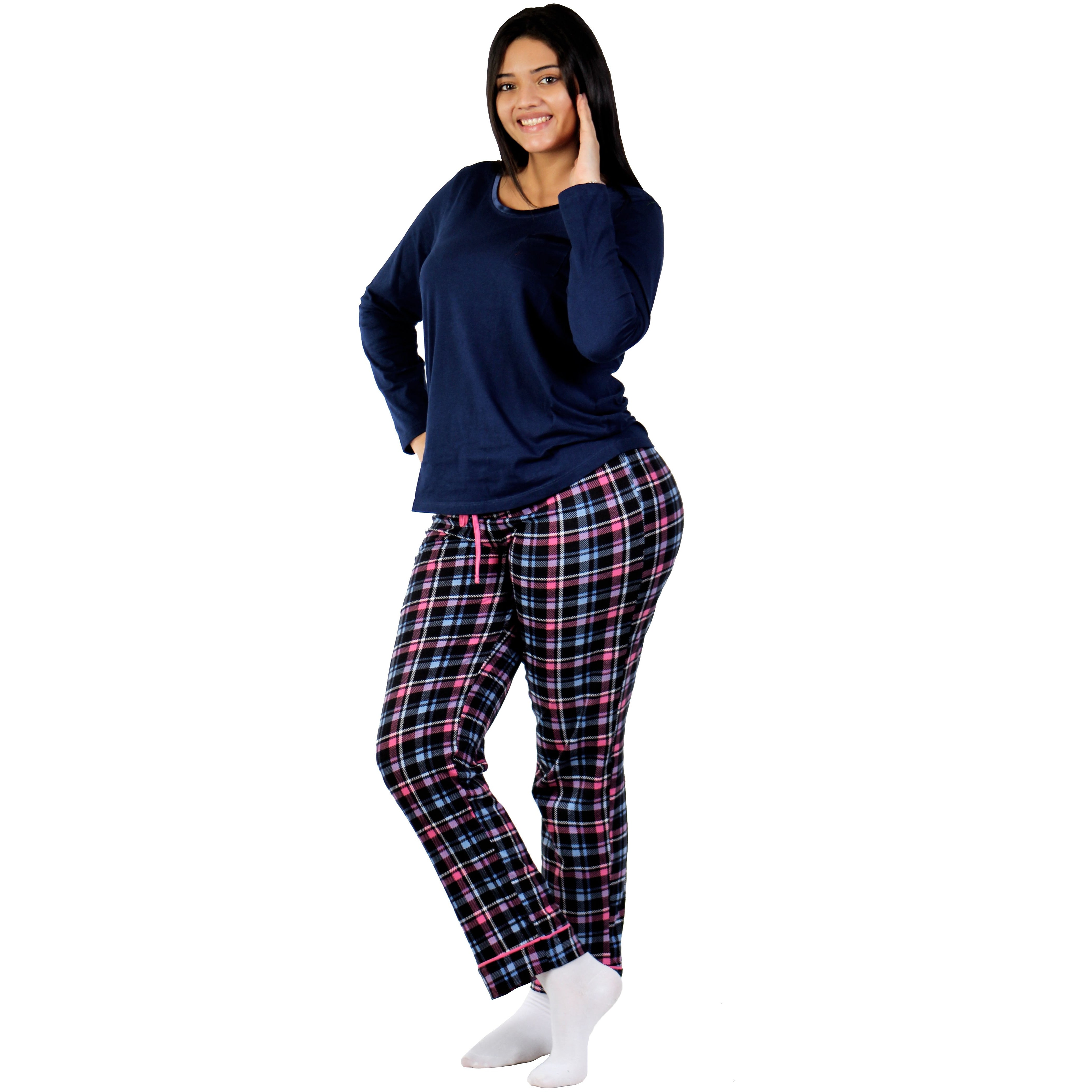 Camisa Pijama Manga Larga Azul Oscuro