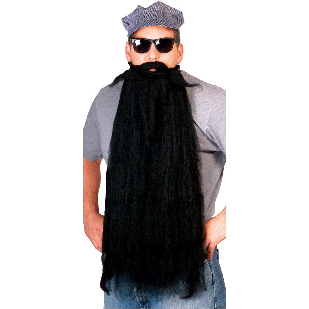 25″ Black Long Beard & Moustache