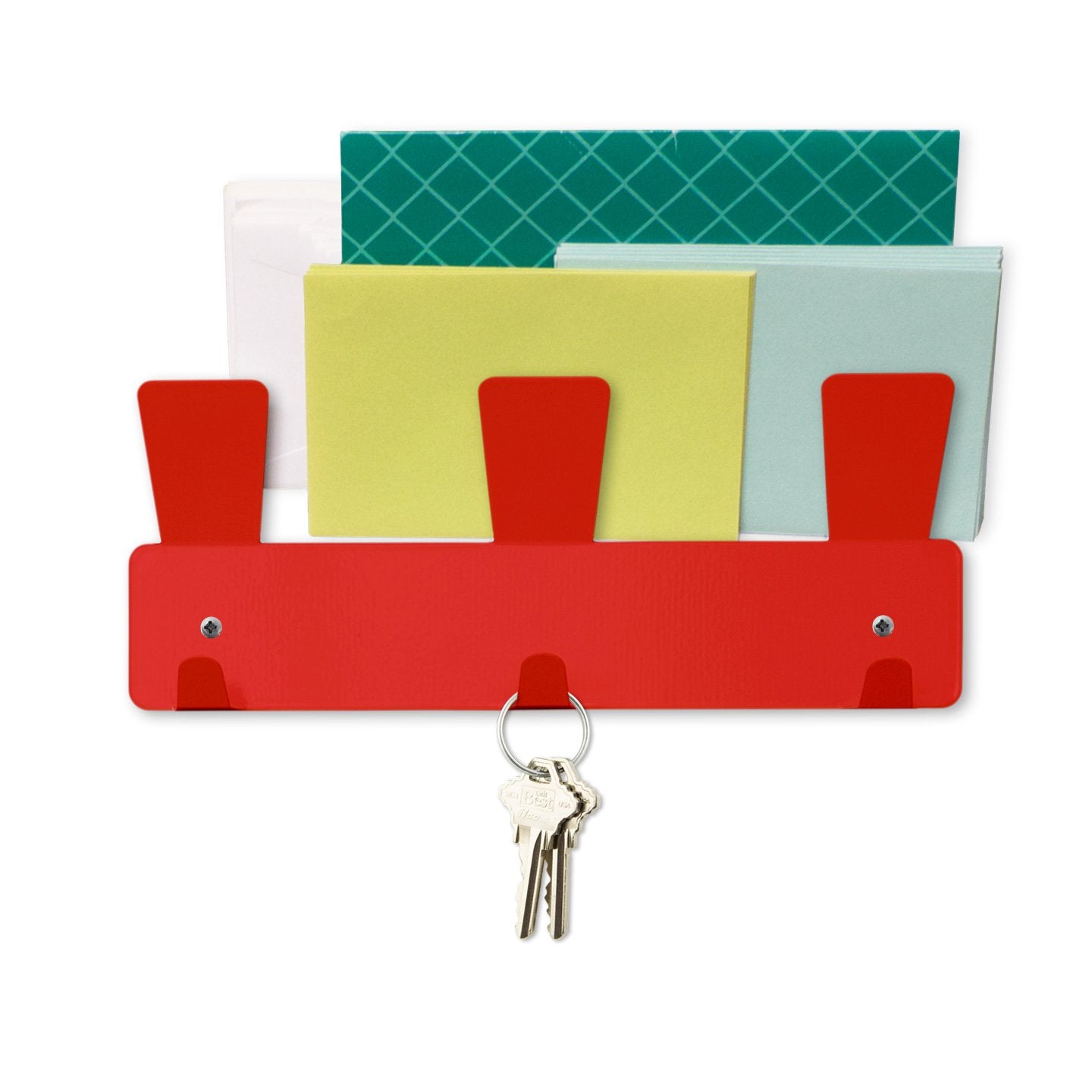 Hook-Up Triple Mail with Coat Hooks Chrome
