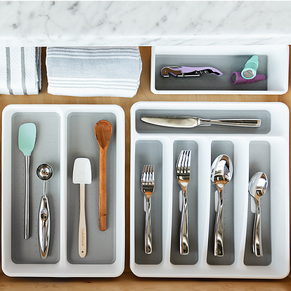Small Silverware Tray White
