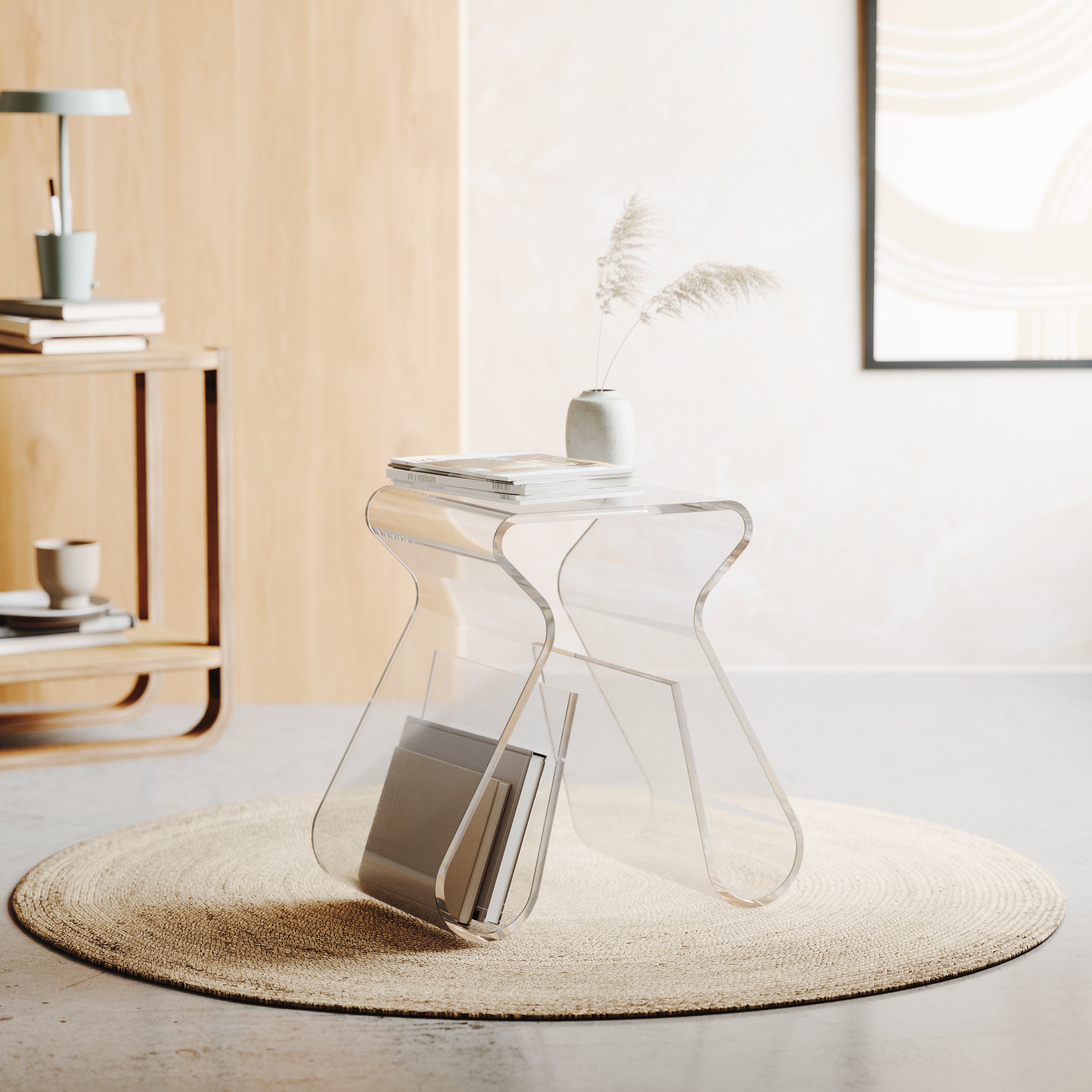 MAGINO STOOL & MAGAZINE RACK by Karim Rashid