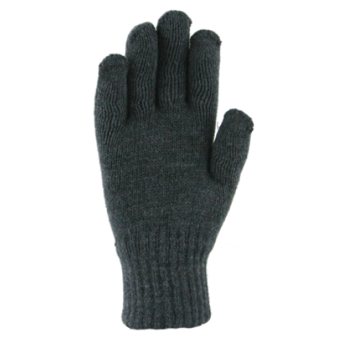 ACRYLIC KNIT GLOVE - GREY