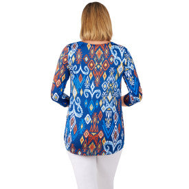 Blouse Puff Print Ikat - Ruby Rd.