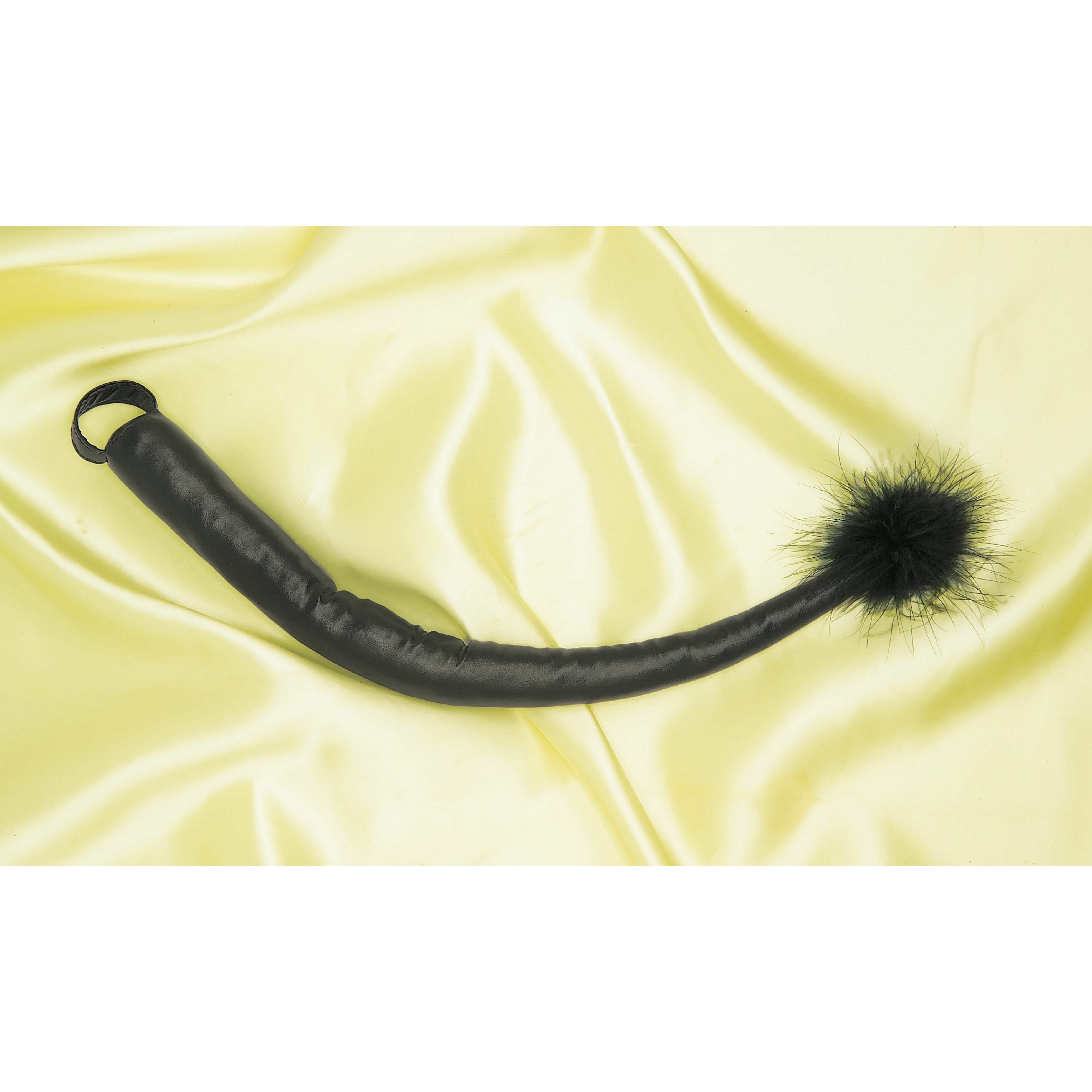 Faux leather black cat tail