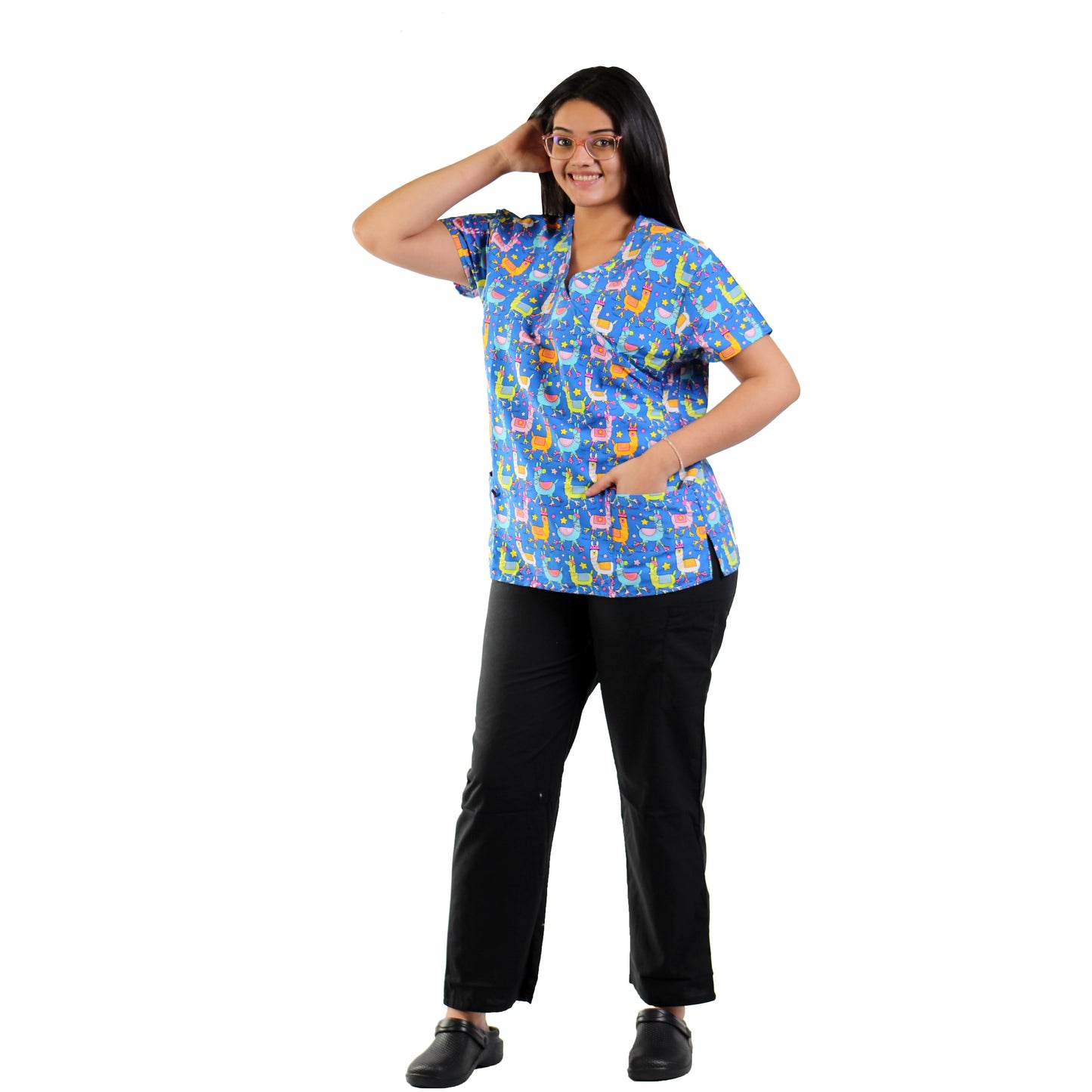Uniforme Estampado Azul de Llamas con patines Printed