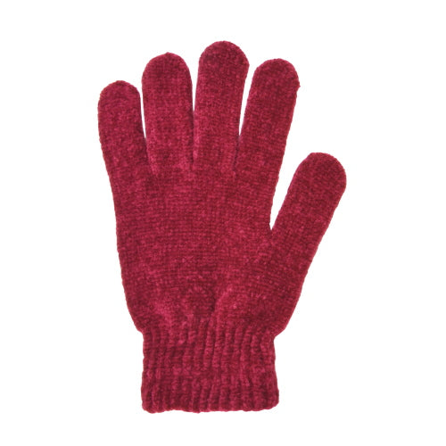 CHENILLE STRETCH GLOVE RED/VINO