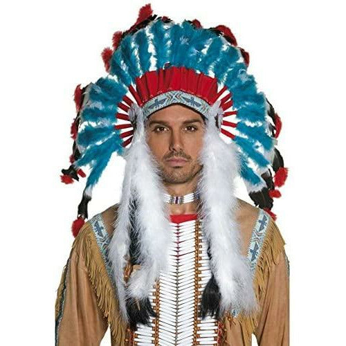 Native American inspired headdress blue